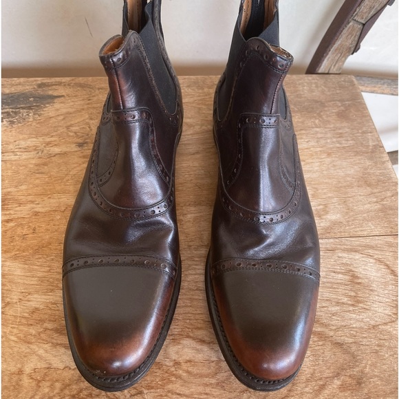 GUCCI Brogue Ankle Boots Brown Leather Intentional Rubbed Toes Sz 39 Italy Nice! - Picture 14 of 14